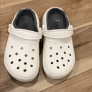 CROCS white fur lined